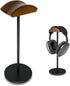 Headphone Stand for Desk - Headset Holder with aluminum alloy support rod, gaming headset stand with wooden support plate...