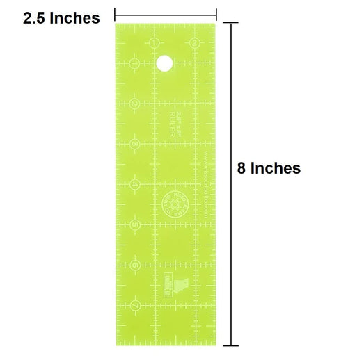 Acrylic Quilting Ruler, 2.5 inch x 8 inch | Small Ruler for Sewing, Measuring and Cutting Quilt Fabric | Straight Edge Tool for Jelly Rolls, Mini ...