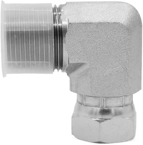 1501-12-08 Hydraulic Hose Adapter Fitting 3/4" Male (3/4"-14NPTF) × 1/2" Female (1/2"-14NPSM) Swivel 90° Elbow SAE Pipe Joints Tube Connector Carb...