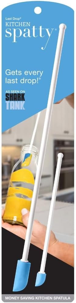 Spatty Daddy Kitchen Spatula Set (6 and 12 Inch Blue) Shark Tank Mom Made to Scrape Last Drop From Jars, Ketchup, Icing, Peanut Butter, Spreading ...