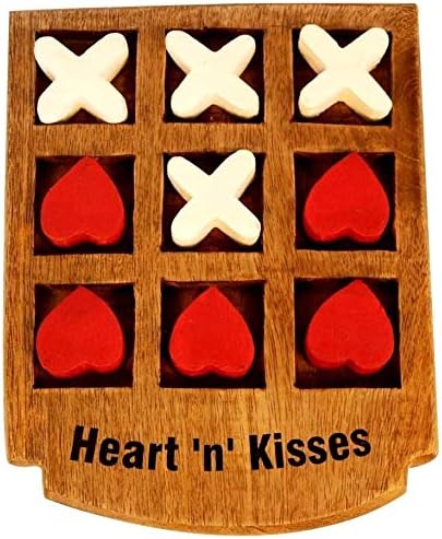 Tic Tac Toe Game Set for Kids, Friends, Family, 3D Board Games, Classic Wooden Board Game Home Decor for Living Room, Tea Table Game, Strategy Boa...