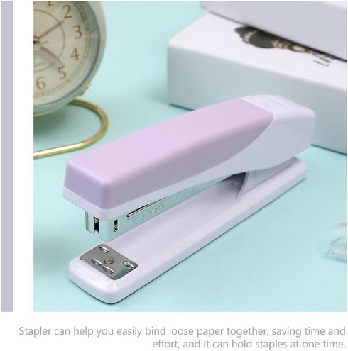LUOZZY Desktop Stapler Large Capacity Stapler Reduced Effort Stapler Labor-Saving Stapler for Office Desk Accessories, Purple…...
