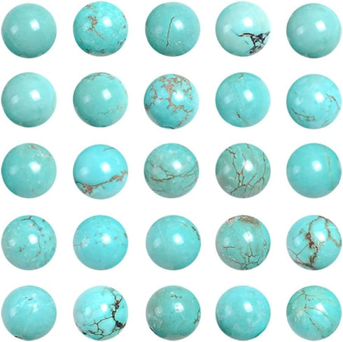 Natural Turquoise Beads for Jewelry Making Loose Stone Beads for Bracelets Necklaces Earrings Green Turquoise Jewelry Beads Bulk, 38pcs 10mm Natur...