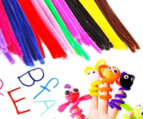 Carykon Super Fuzzy Chenille Stems Pipe Cleaners, Pack of 100 (Black)...