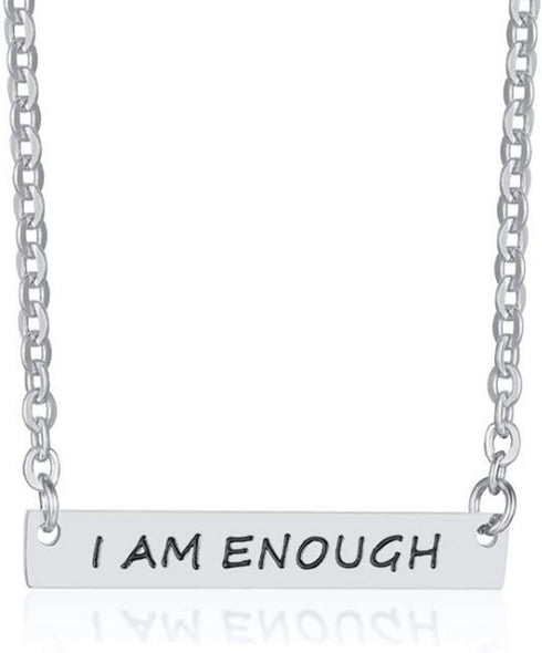Jude Jewelers Stainless Steel I am Enough Inspirational Mantra Statement Collar Necklace...