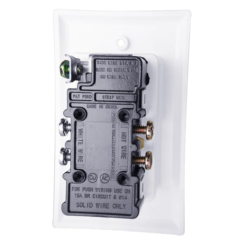 Construct Pro Single Gang Recessed Dual Power Outlet (White)...