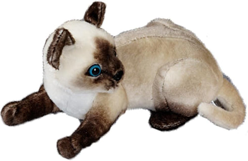 Cute Simulation Siamese Cat Plush Toy Realistic Lifelike Siamese Cat Kitty Stuffed Animals Model Doll Gift Collection for Kids...
