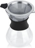 Pour Over Coffee Maker with Stainless Steel Filter, Glass Coffee Maker Drip Pot Reusable Glass Coffee Pot Manual Coffee Dripper Brewer, No Paper F...