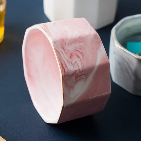 Paper Clip Holder Ceramic Marbling Paper Clip Dispenser for Desk Paper Clip Organizer Office Binder Clip Holder (White)...
