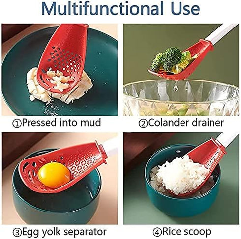 6in1 Multifunctional Kitchen Cooking Spoon- Kitchen Gadgets Strainers for egg yolk Separator- Grater Masher- Colander Skimmer Scoop- for Mashing, ...
