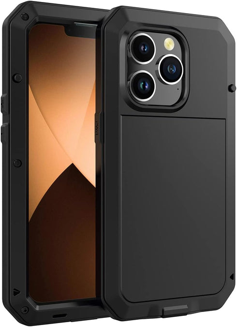 Marrkey for iPhone 13 Pro Max Case,360 Full Body Protective Cover Heavy Duty Shockproof Tough Armour Aluminum Metal Case with Silicone Built-in Sc...