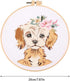 Zcargel Embroidery Starter Kit, Beginner Embroidery Material Set Dogs Pattern Embroidery Cloth 20cm Embroidery Hoops Needle Thread DIY Embroidery ...