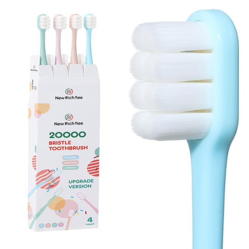 [Upgrade Version 4 Pack Micro Nano Extra Soft Toothbrush for Adult,20000 Soft Bristle Toothbrush for Sensitive Teeth or Gum Clean Effectively?Espe...