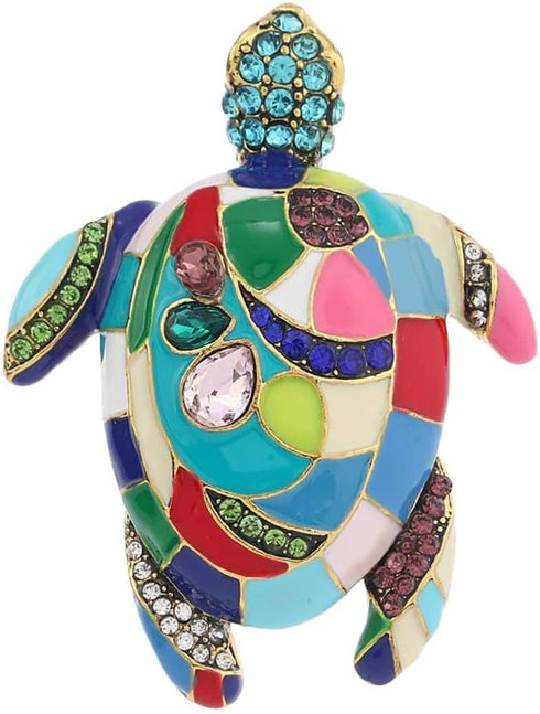 Colorful Sea Turtle Brooches For Women Men Fashion Rhinestone Animal Enamel Brooch Pin Jewelry Gift Accessories for Backpacks Set Badges Clothing ...