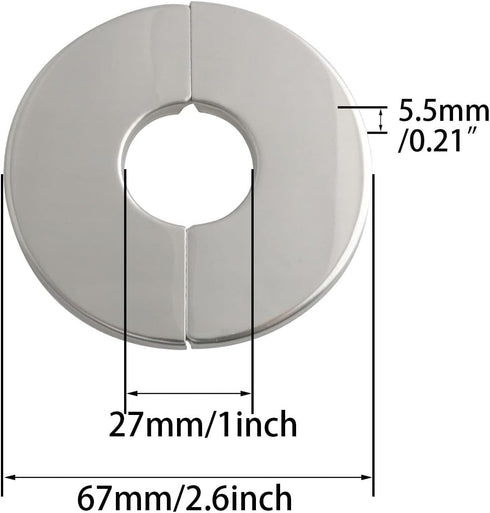 Wall Split Flange 2PCS Stainless Steel Round Escutcheon Plate Floor and Ceiling Plate Cover Split Flange for 28mm Dia Pipe 25 Type Silver...