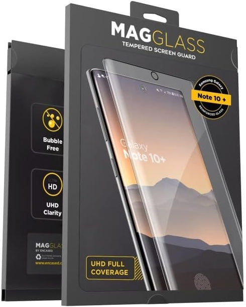 Magglass Galaxy Note 10 Plus Tempered Glass Screen Protector w/Fingerprint Display Compatibility - Anti Bubble UHD Clear Full Coverage Resistant S...