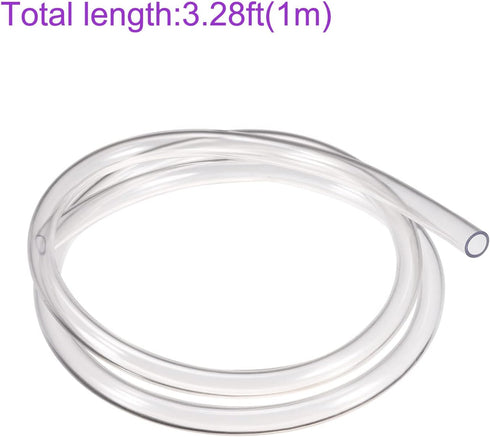 DMiotech 8mm ID 10mm OD Clear PVC Tube Flexible Transparent Hose Vinyl Tubing for Water,Air, Oil Tube,3.28ft Length...