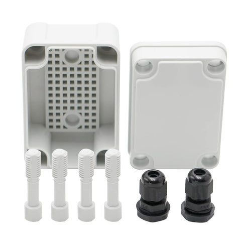 MAKERELE Outside Electrical Box Waterproof Grey 3.74”2.56”2.17” (956555mm) IP67 Small Project ABS Plastic Case with 2 NPT 1/4” Glands...