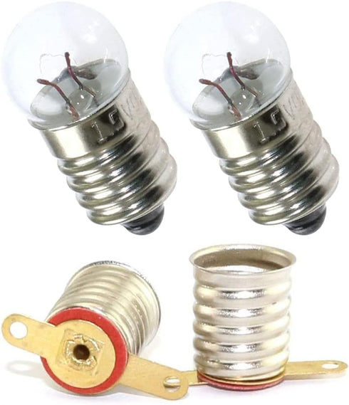 10pcs E10 Mini Light Bulbs 1.5V 0.3A Physical Electrical Experiment Screw Base Indicator Light Incandescent Bulb Old-Fashioned Flashlight Lamp...