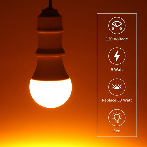 LED amber light Bulbs, A19 9W(60W Equivalent) 1800K E26 A19 Amber Soft Light Bulbs Warm Light Bulbs for Bedroom, Healthy Sleep, Baby Nursery Light...