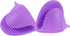 2 Pairs Mini Oven Gloves Silicone Heat Resistant Cooking Pinch Mitts Potholder for Kitchen Cooking & Baking (Purple and Orange)...
