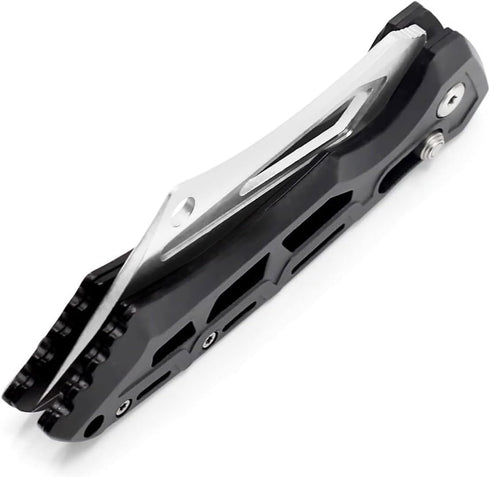 Cleaver Pocket Folding Knife for Men - 3.54" Stainless Steel Satin Blade, Aluminum Handle with Clip, EDC Knives for Outdoor, Camping...