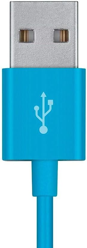 Monoprice USB Type-A to Micro Type-B Cable - Polycarbonate Connector Heads, 2.4 Amp, 22/30AWG, 6 Feet, Blue - Select Series...