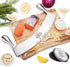 12" Stainless Steel Mezzaluna Knife & Cover + FREE Stainless Steel Soap Odor Remover | Pizza Cutter | Fruit, Vegetable & Salad Chopper & Dicer | H...
