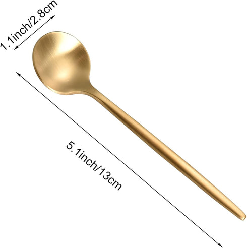IMEEA Espresso Spoons Gold Demitasse Spoons Stainless Steel Coffee Spoons Mini Teaspoons 5.1-Inch, Set of 6...