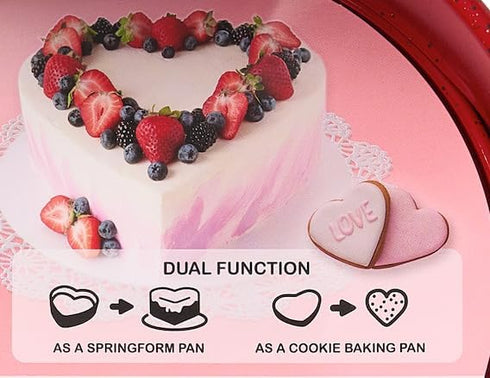 casaWare Heart Springform 10-Inch Pan, Ceramic Coated NonStick Red Granite...