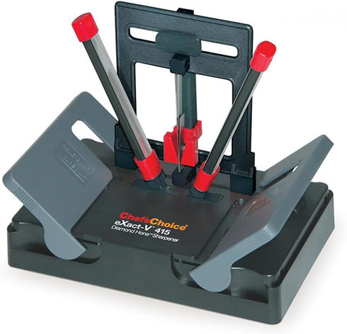 Chef'sChoice 415 Exact-V Diamond Hone Manual Knife Sharpener, 2-Stage, Black...