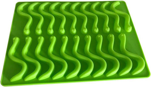 Candy Silicone Molds & Ice Cube Trays,2 Pack Gummy Worm Molds 20 Cavities with Bonus Dropper (Red, Green)...