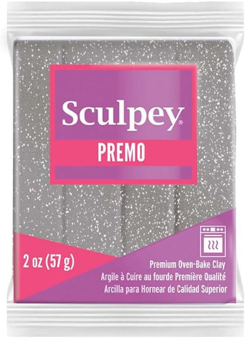 Sculpey Premo Polymer Oven-Bake Clay, White Gold Glitter, Non Toxic, 2 oz. bar, Great for jewelry making, holiday, DIY, mixed media and home décor...