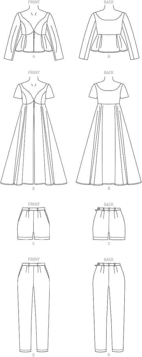 Vogue Misses' Tops, Shorts and Pants Sewing Pattern Kit, Design Code V1901, Sizes 16-18-20-22-24...