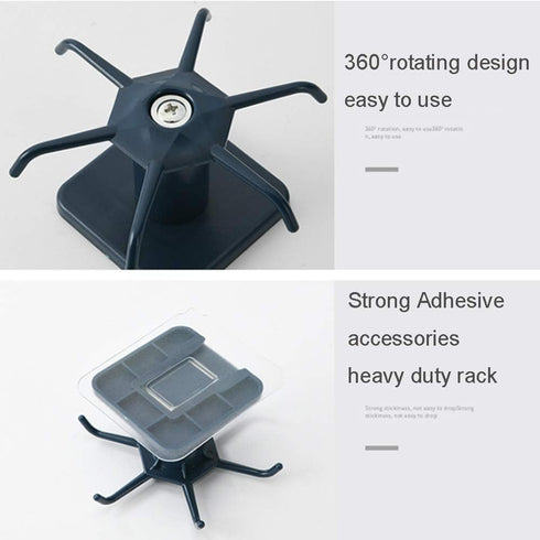 2PCS Under Cabinet Hooks, 360 °Rotation Kitchen Hooks for Utensils,storage shelf rv must haves,Nail Free Adhesive Kitchen Utensils Hanging Hooks f...