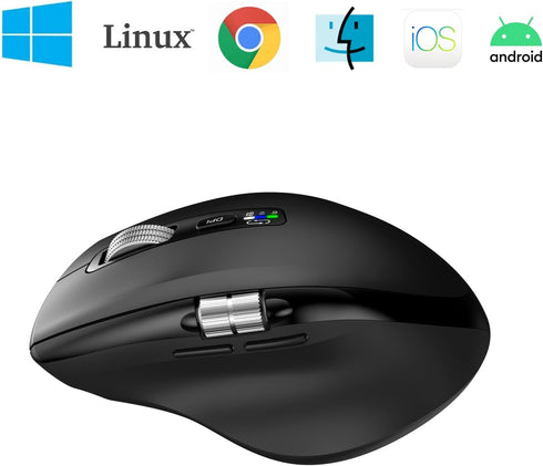Wireless Bluetooth Mouse with Smart Flying Scroll, Side Thumb Scroll Ergonomic Mice, Silent Multi-Device Mouse for Computer, Laptop, iPad,Tablet, ...