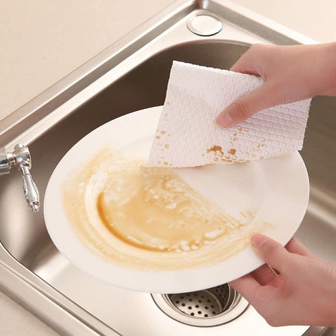 2 rolls(100pcs) Kitchen Tisse Reusable Paper Towels Cloths Dry Washable Tissue Dish Paper Towel Kitchen Cloth...