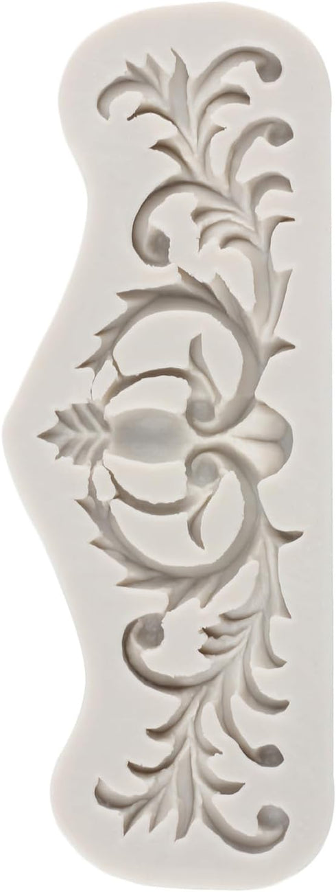 Baroque Style Curlicues Scroll Lace Silicone Fondant Molds Relief Flower Mold Filigree Mold 3D Sculpted For Cake Decorating Cupcake Topper Chocola...