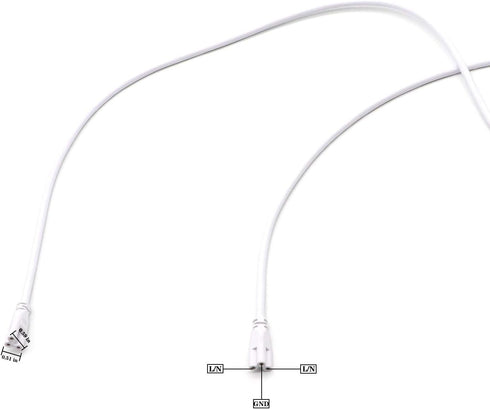 T5 T8 Extension Cords, 10 ft 3 Meter Connector Cord, 3-Prong Extended Power Cable for Integrated LED Tube Light, Single LED Shop Garage Light Fixt...