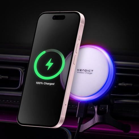 Magnetic Wireless Car Charger Mount, Luna Circle 15W Fast Charging for Magsafe Car Mount (Black)...