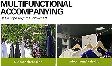 Portable Travel Clothesline Cord, Adjustable 33ft Camping Clothes line, Laundry Drying Rope for Hotel Trip,Camping,Backyard,Outdoor/Indoor,with 20...