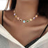EARENT Colorful Crystal Choker Necklace Gold Rhinestone Chokers Sparkly Necklaces Chain Minimalist Prom Party Neck Jewelry for Women...