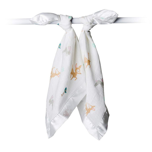 Lulujo Baby Cotton Muslin Security Blankets, Pack of 2, 16 x 16-Inches, Little Fawn...