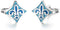 Blue Fleur de lis cufflinks Shield Shape Blue cuff links for men...