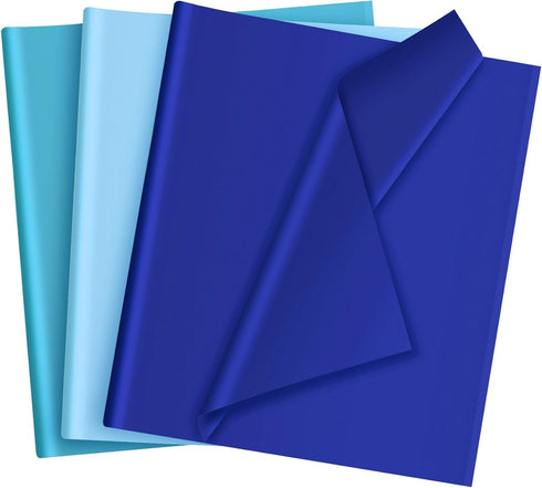 30 Sheets Blue Tissue Paper for Packaging Gift Bags Decoration, Gift Wrap Tissue Paper Bulk for Weddings Birthday DIY Project Christmas Independen...