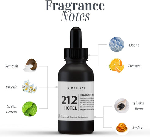 Hotel 212 Oil Diffuser, Essential Oil Diffuser, Air Fresheners for Home - Floral and Marine (Sea Salt and Orchid) - Hotel Scent Diffuser (1 oz / 3...