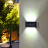 10 LED Solar Up Down Lights Outdoor Waterproof,2 Pack Modern Nordic Sconce Illuminate Outside Sunlight Sensor Lamp, Black Exterior Light Fixture W...