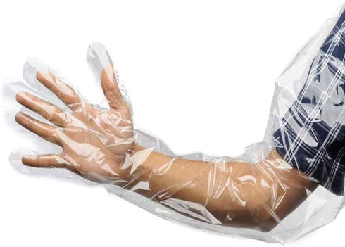 50Pcs Veterinary Insemination Rectal Long Gloves Disposable Plastic Full Arm 35inch Field Dressing Palpation Gutting...