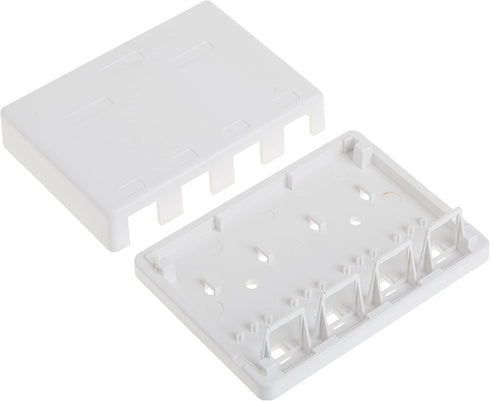 4 Port Keystone Jack Surface Mount Box, White, Surface Mount Box for Networking, Home Theatre, Security/Surveillance, Cablewholesale...