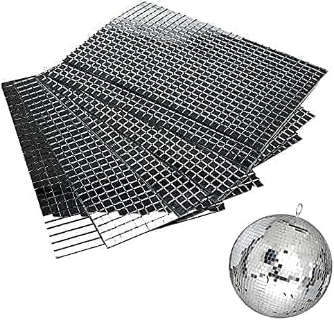 Self-Adhesive Real Glass Craft Mini Square Mirrors Mosaic Tiles(5 x 5mm,6 Sheet,3600Pcs)...
